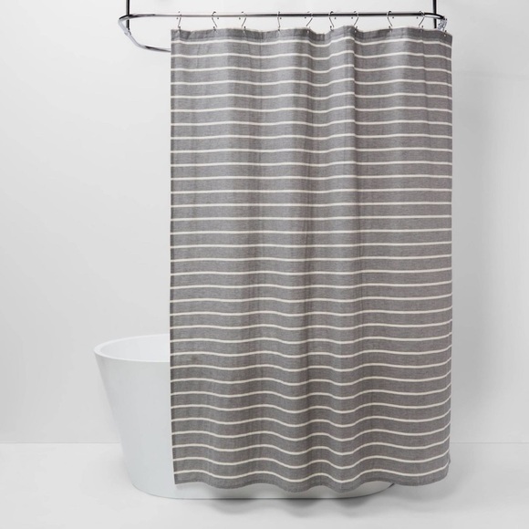 Threshold Stripe Shower Curtain Radiant Gray - Threshold - Picture 4 of 4